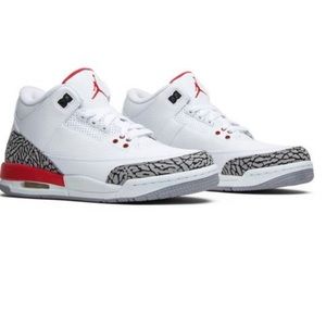 Never worn Jordan 3’s Red & White